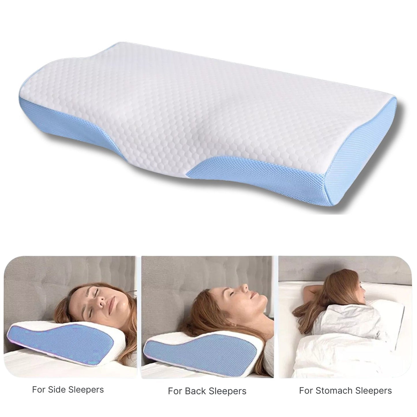 Contoured Orthopedic Memory Foam Pillow for Neck Pain