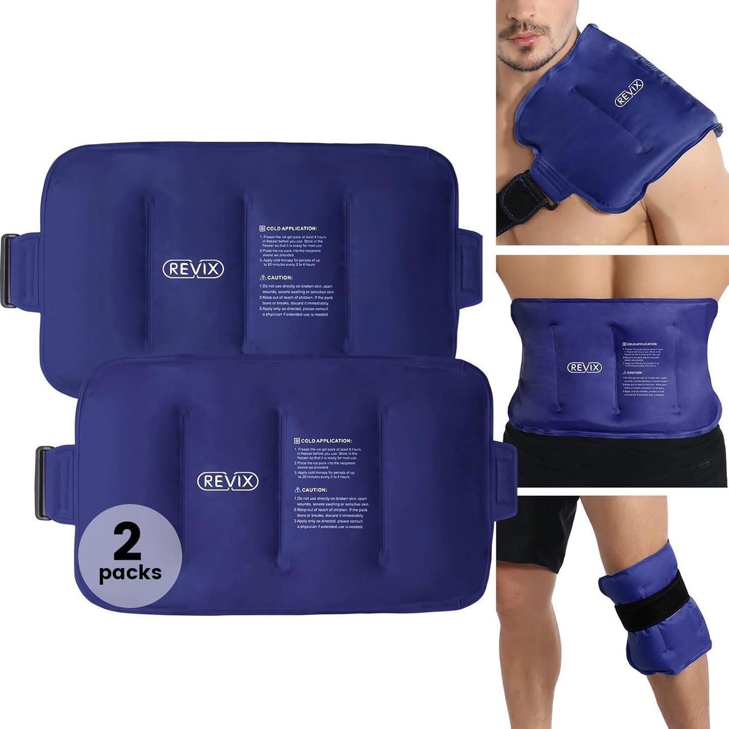 Ice Pack for Injuries Reusable Gel for Lower Back Pain Relief, Cold Packs for Back Shoulder, Hip, Wrap around Entire Knee, Cold Compress Reduce Swelling, Bruises,16X9''