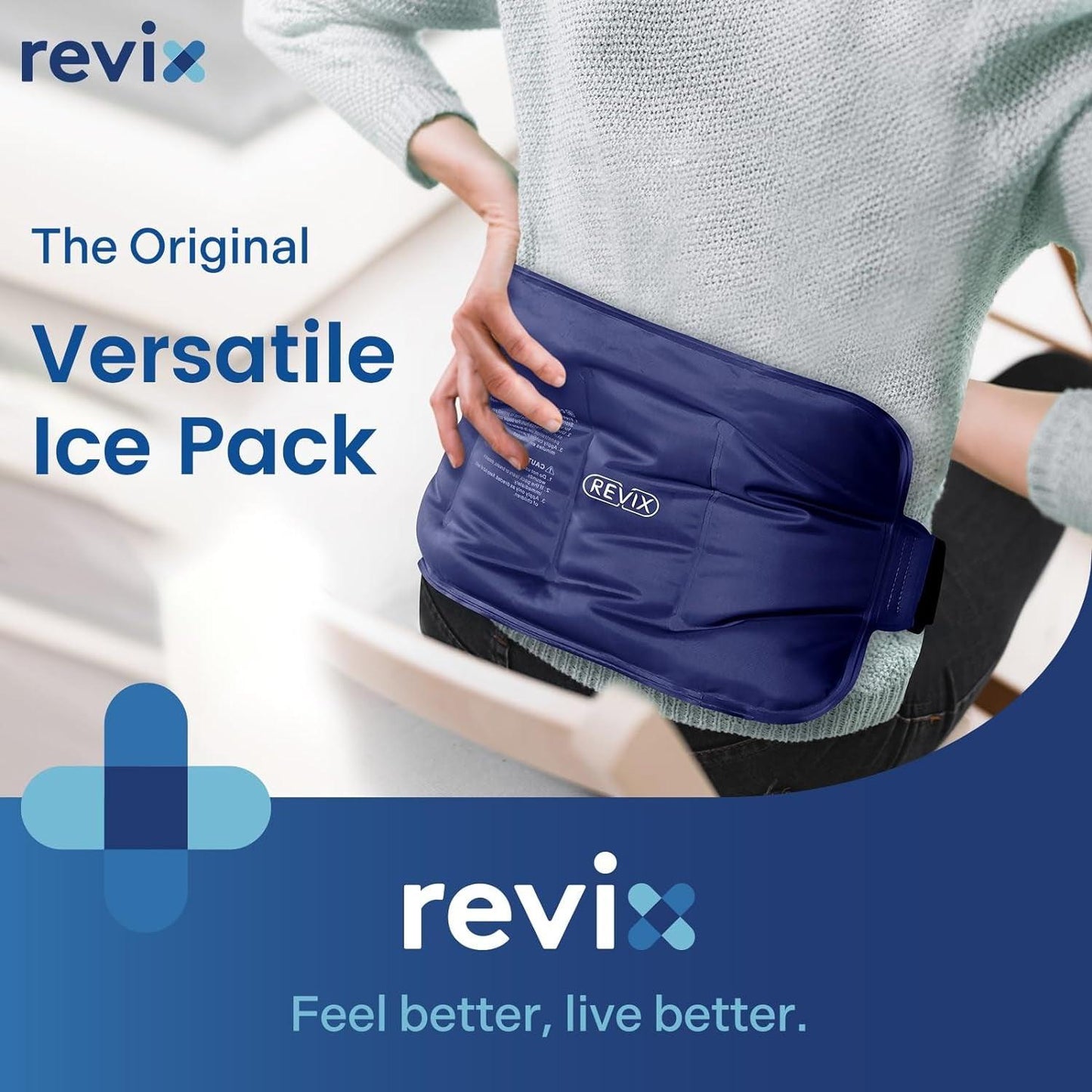 Ice Pack for Injuries Reusable Gel for Lower Back Pain Relief, Cold Packs for Back Shoulder, Hip, Wrap around Entire Knee, Cold Compress Reduce Swelling, Bruises,16X9''