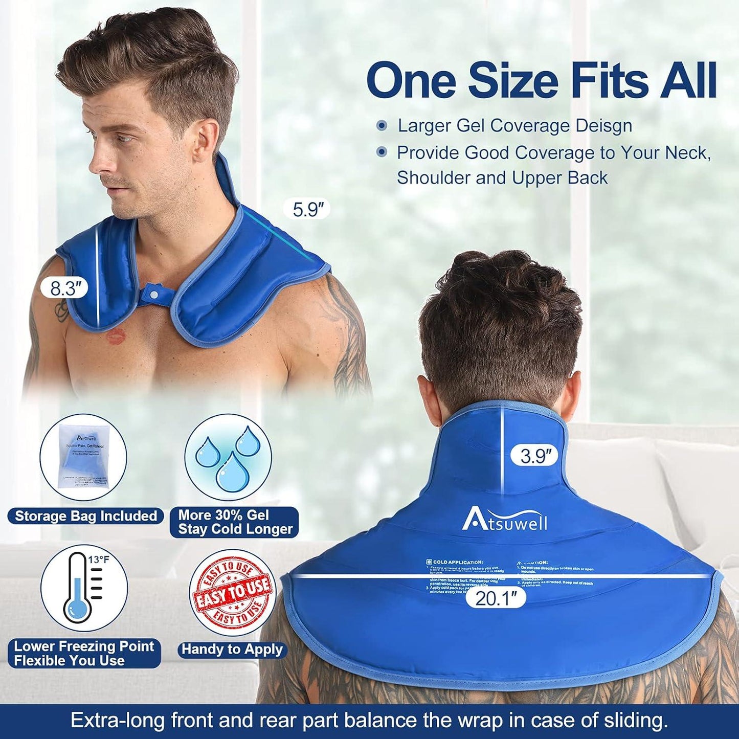 Blue Ocean Ice Pack for Neck and Shoulders Injuries Reusable Gel