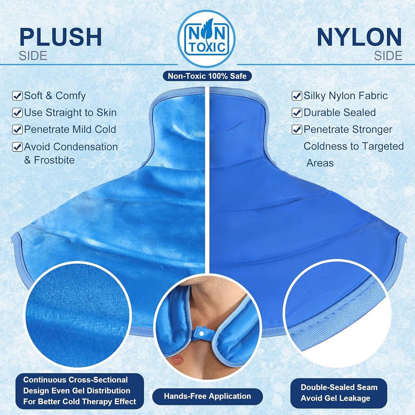 Blue Ocean Ice Pack for Neck and Shoulders Injuries Reusable Gel