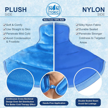 Blue Ocean Ice Pack for Neck and Shoulders Injuries Reusable Gel