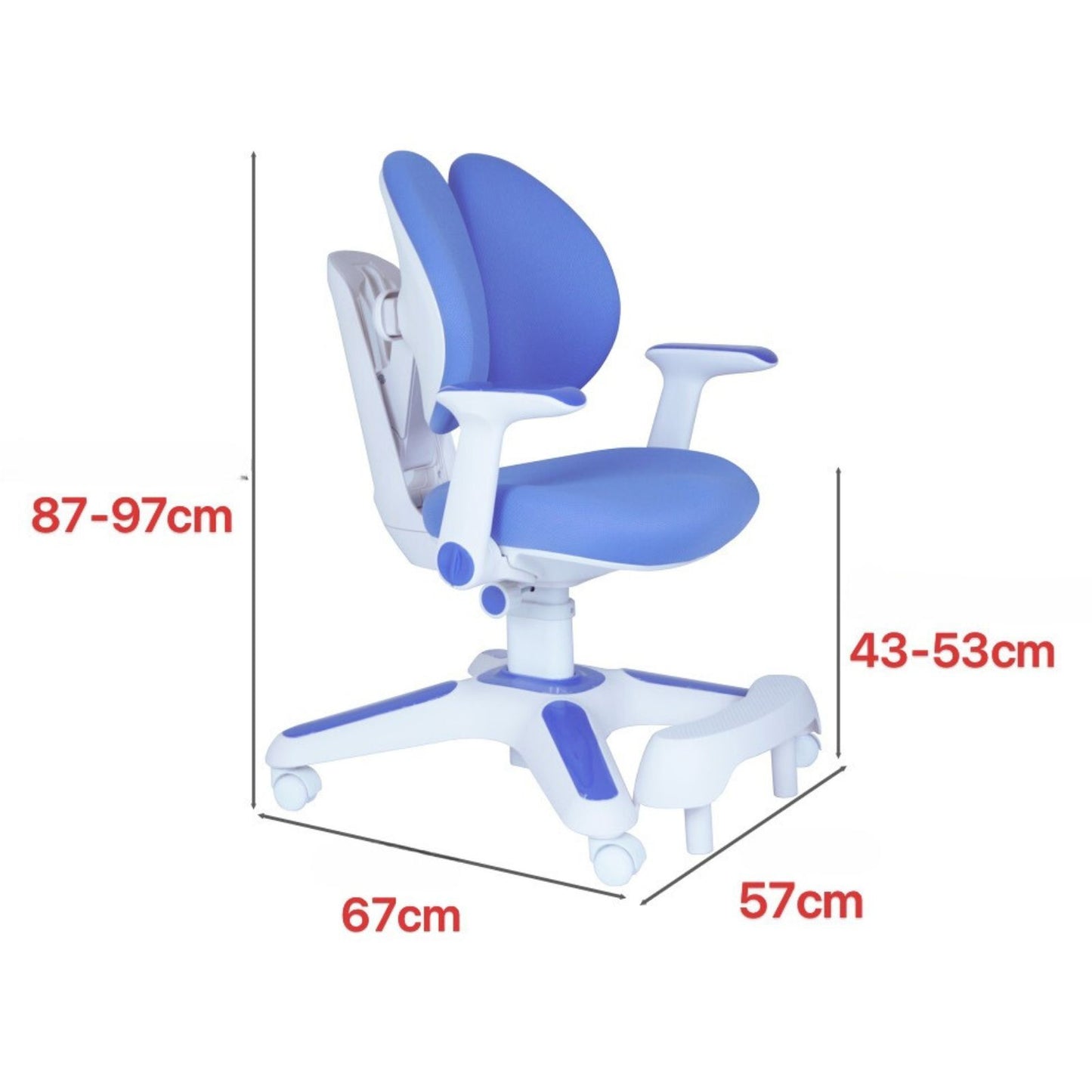 Ergonomic Children Kids Study Chair Set Height Adjustable - Blue