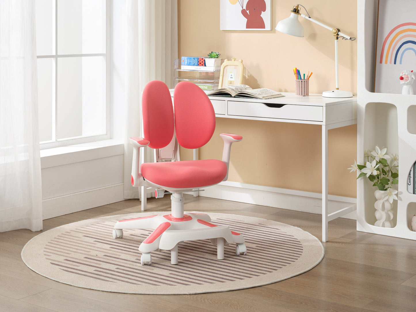 Ergonomic Children Kids Study Chair Set Height Adjustable - Pink