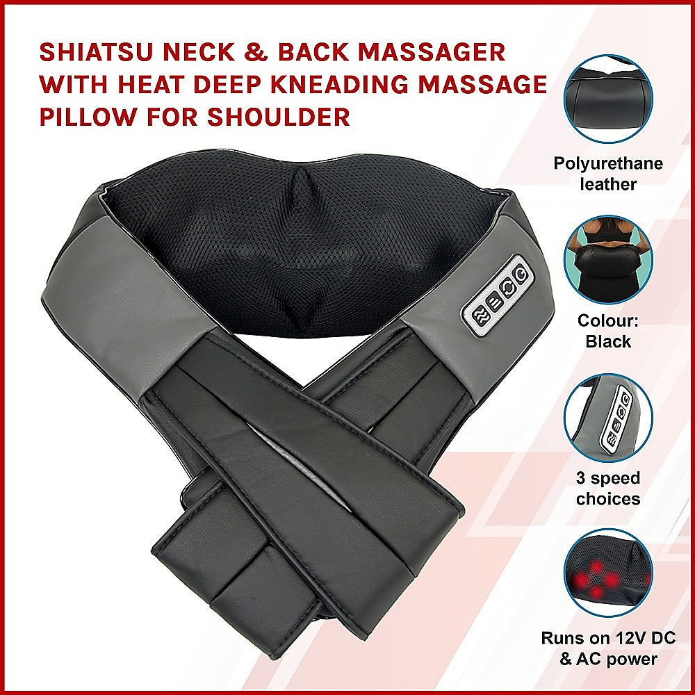 RTM SHIATSU NECK & BACK MASSAGER WITH HEAT KNEADING - Koala Stress Free