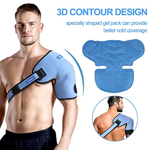 Comfpack Shoulder Ice Pack Support Rotator Cuff Hot Cold Therapy Compression Gel Ice Wrap