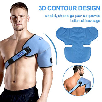 Comfpack Shoulder Ice Pack Support Rotator Cuff Hot Cold Therapy Compression Gel Ice Wrap