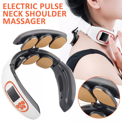 Neck & Shoulder 6-Head Massager – Cervical Spine Relief with Heat & Pulse Therapy