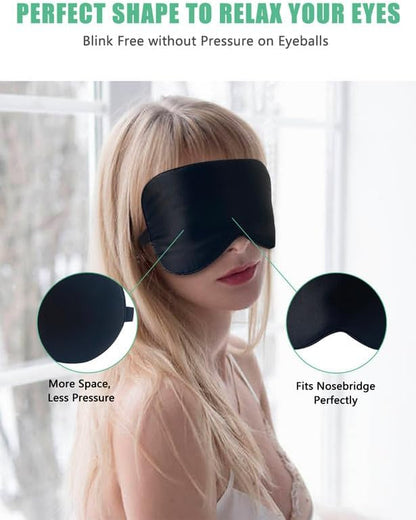 Natural Pure Silk Eye Mask with Adjustable Strap