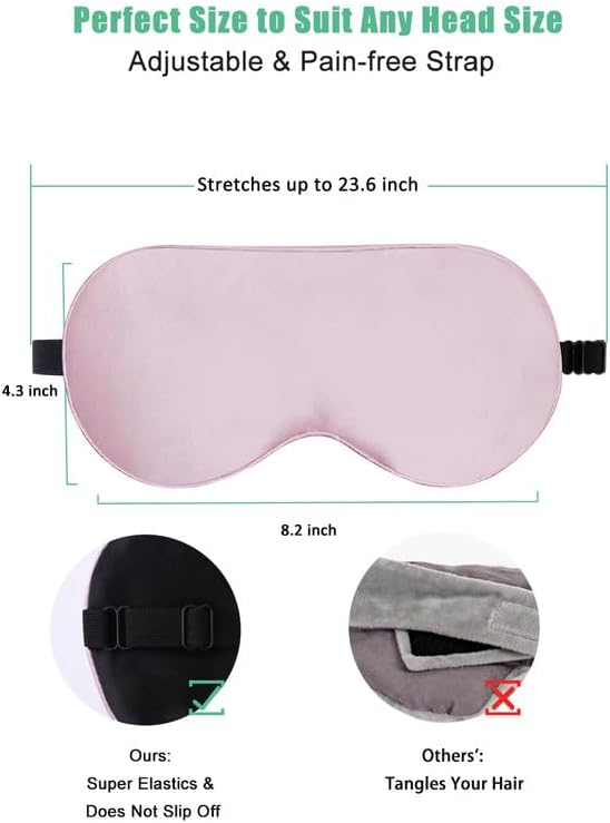 Natural Pure Silk Eye Mask with Adjustable Strap