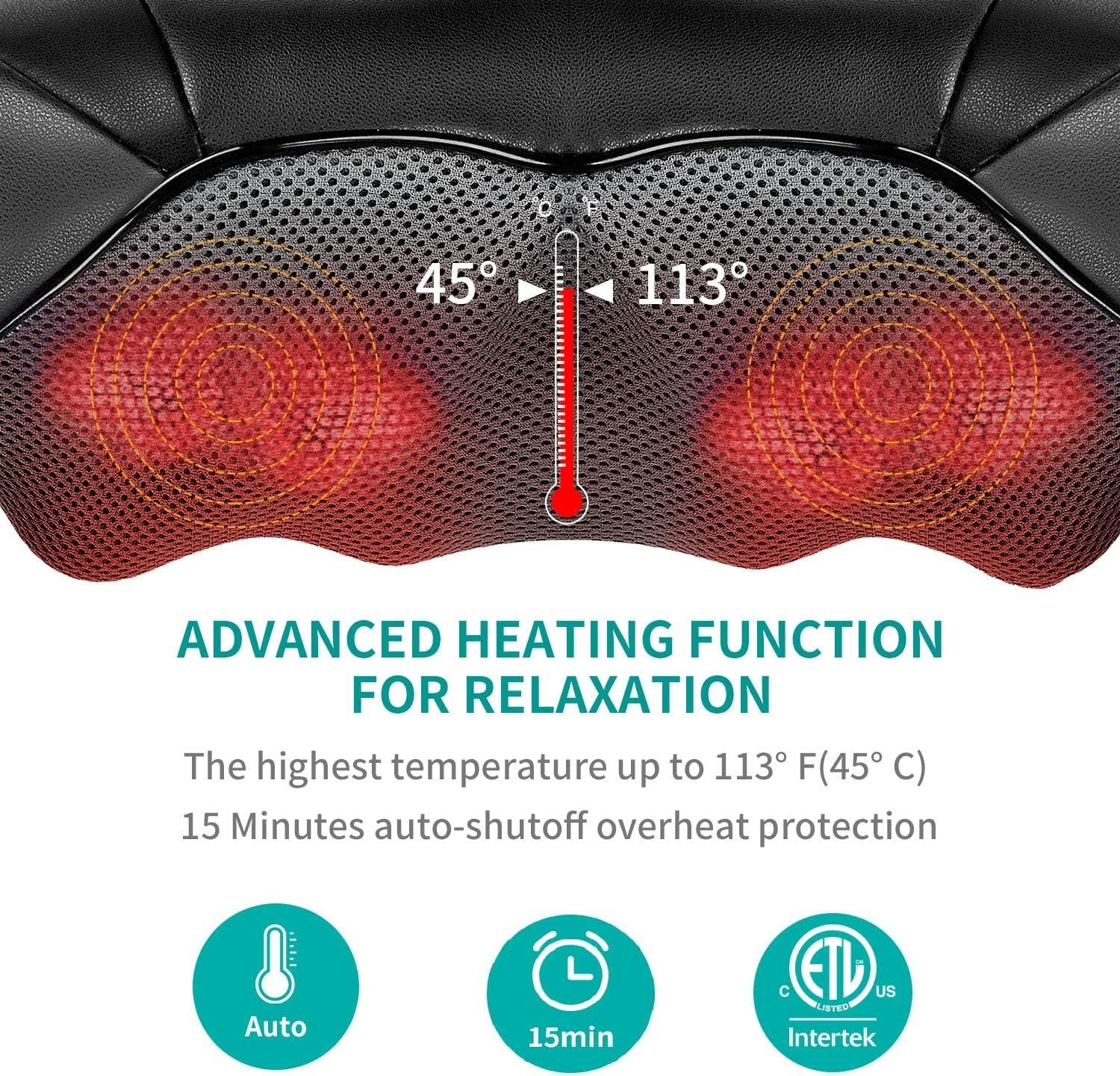 RTM SHIATSU NECK & BACK MASSAGER WITH HEAT KNEADING - Koala Stress Free